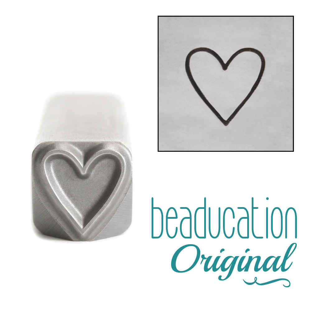 Metal Stamping Tools Tall Heart Metal Design Stamp, 8.3mm - Beaducation Original